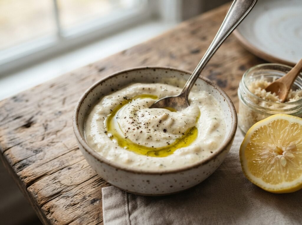 Bowl of horseradish mustard yogurt 202607191621