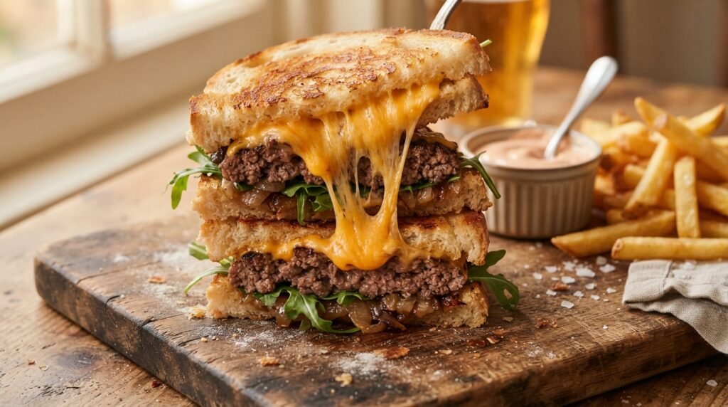 Easy Cheeseburger Toastie (No Toastie Maker) 2 Cheeseburger toastie sliced show… 202607191659