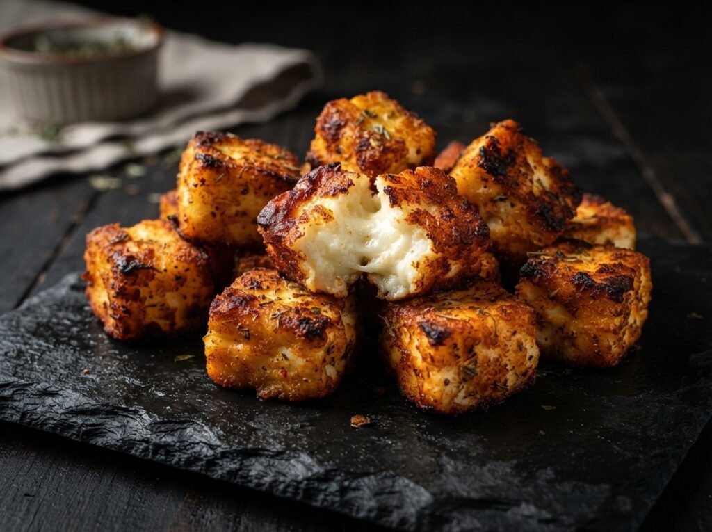 Golden air fried halloumi cubes 202607161038