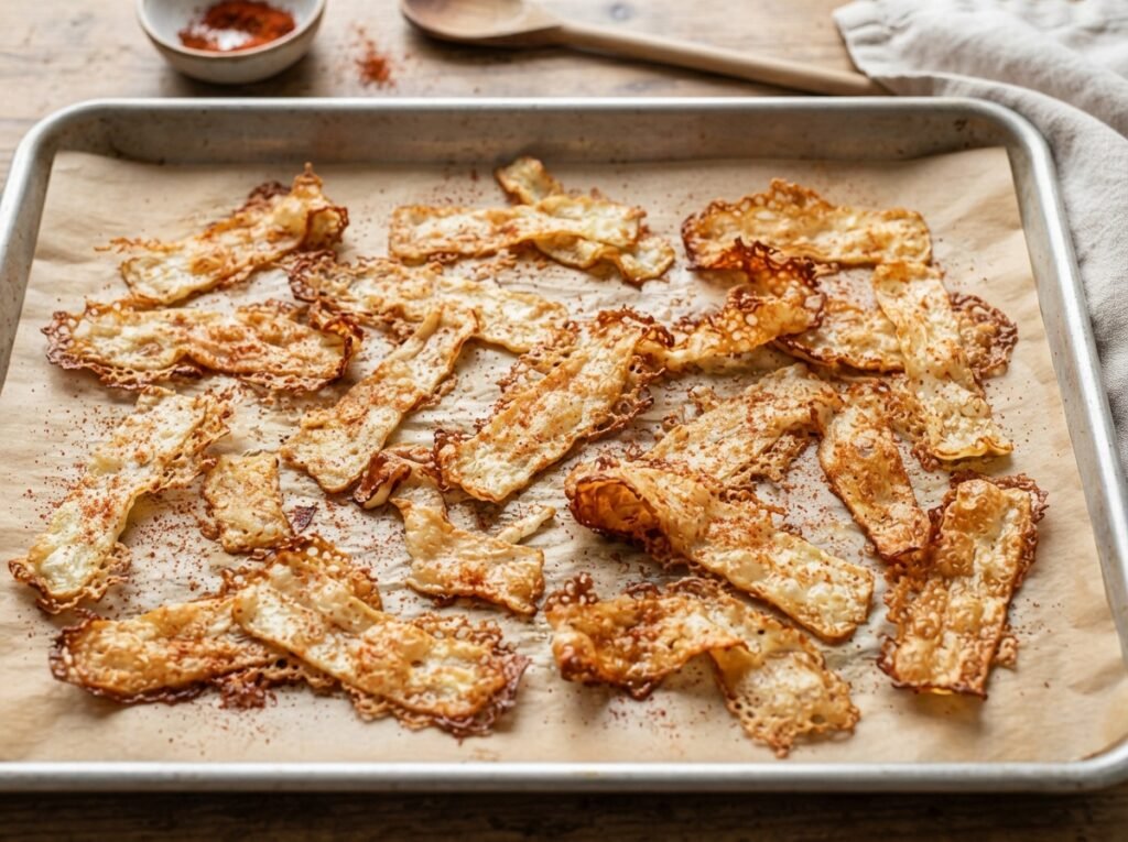 Halloumi strips on baking tray 202607191620