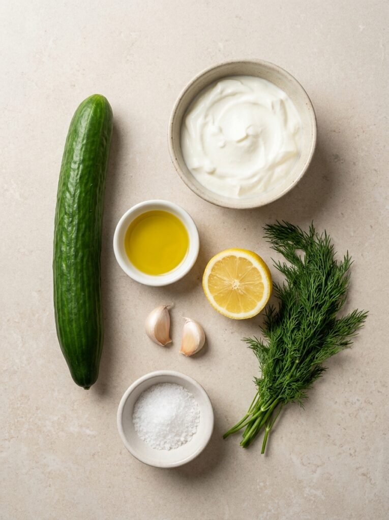 Creamy Cucumber Salad With Yogurt (5-Minute Recipe) 2 Ingredients for cucumber salad 202607081324