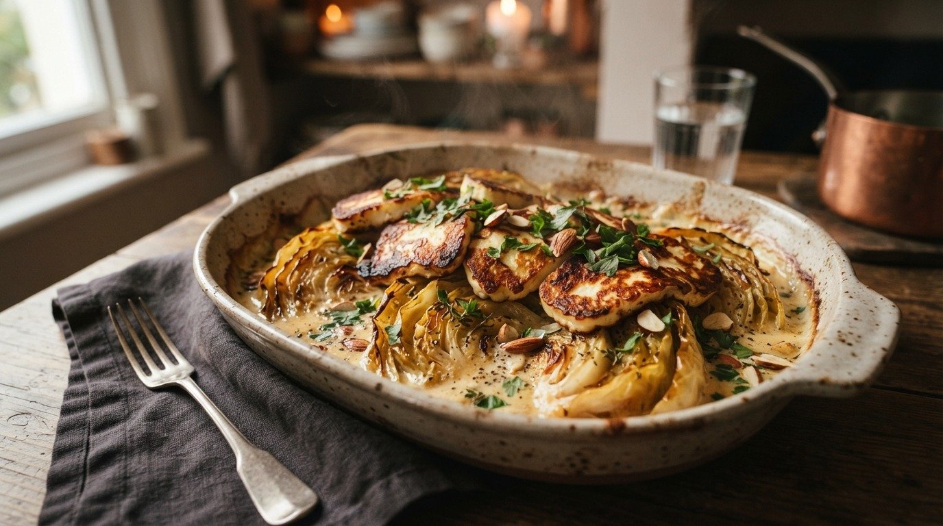 Roasted cabbage with halloumi 202607191536