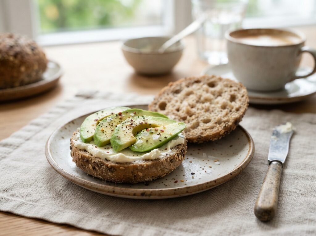 Easy High Protein Bread Rolls (No Protein Powder) 7 Roll with cream cheese avocado 202607191643