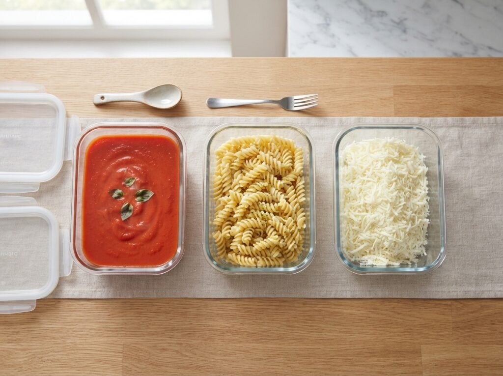Three glass containers on worktop 202607161538